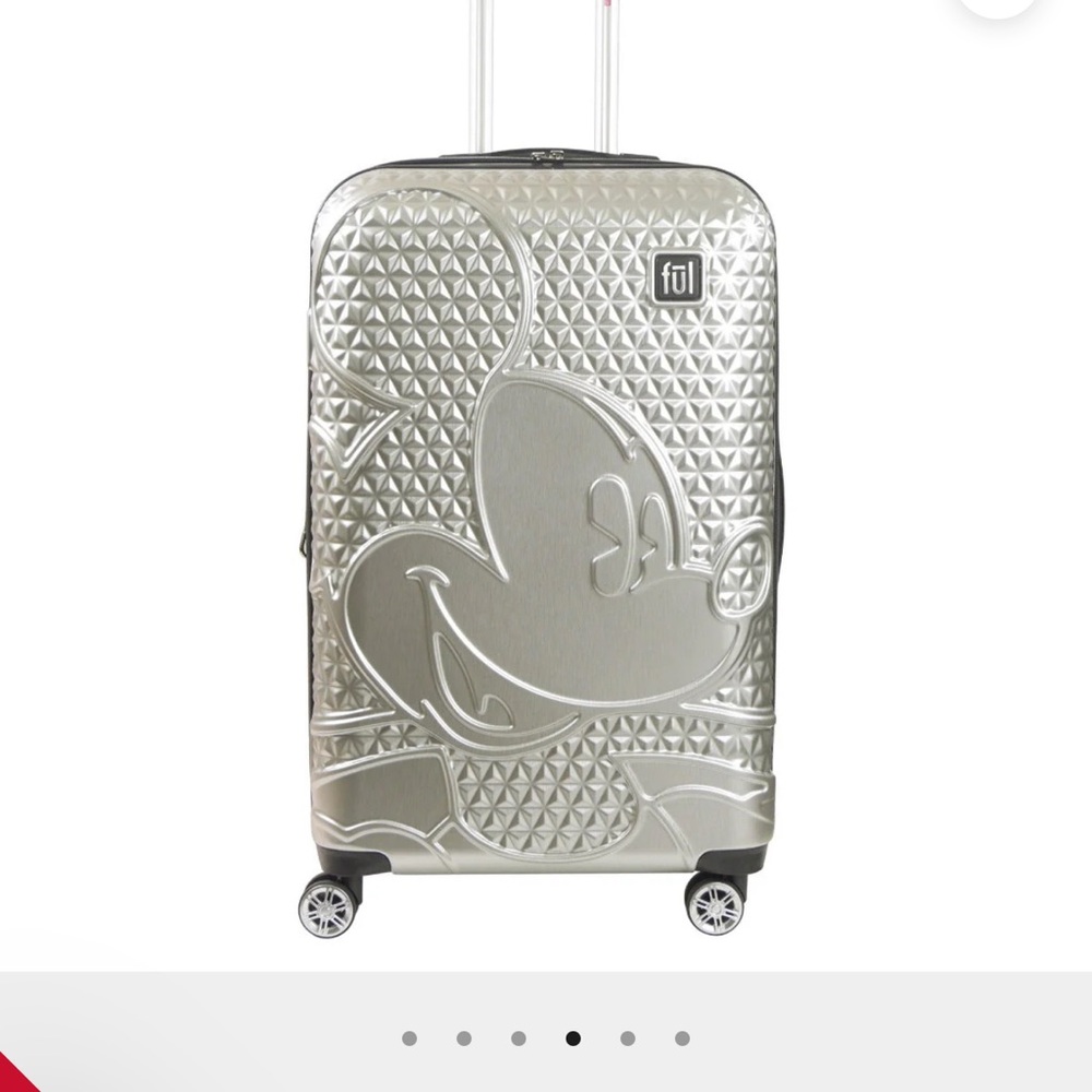 Ful Silver Mickey Mouse Suitcase - 24” medium checked